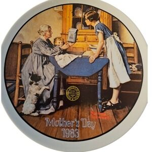 Norman Rockwell Mothers Day 1983 Knowles Collector Plate Add Two Cups of Love
